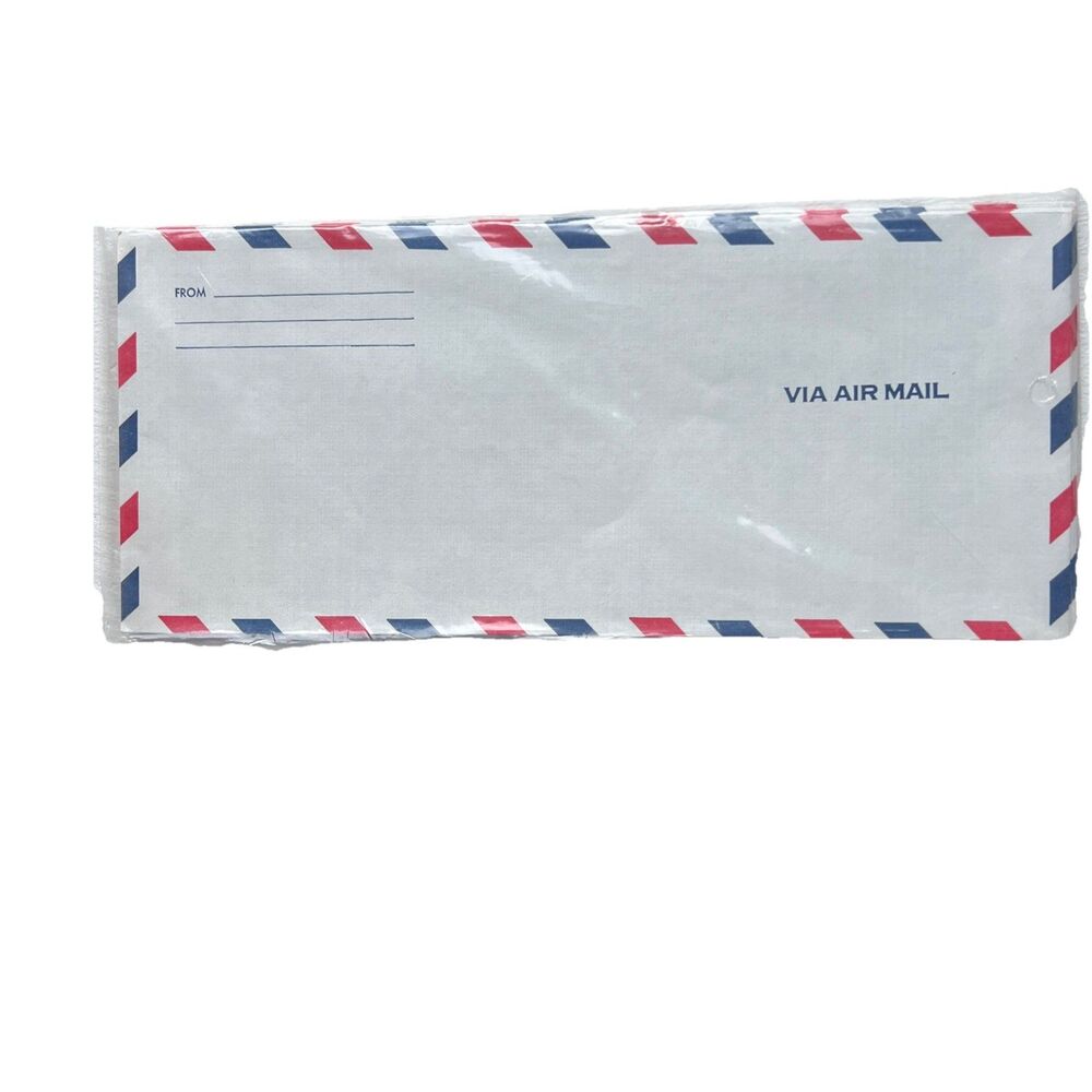 Via Air Mail 7 Unused Envelopes sealed 4 1/8 x 9.50 Louis Greenberg Co